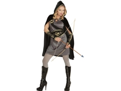 Disfraz de Arquera Medieval negro y gris para mujer