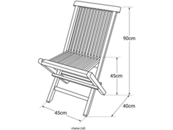 Sillas BENEFFITO Salento (Castaño - Madera Teca - 45 x 40 x 90 cm)