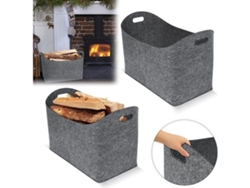 Cesta de madera - Lzq - Xxl - Fieltro de poliéster - Gris claro