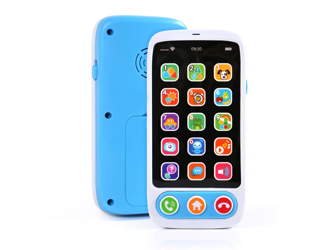 Ats-juguete Teléfono Celular Para Bebés Niños Niñas Con Música Luces Educatsivo Aprendizaje Inteligente Azul