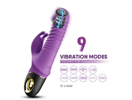 Vibrador de conejo, rotación telescópica automática de 360 , juguete sexual masturbador para mujeres (rojo) YIZHOOD