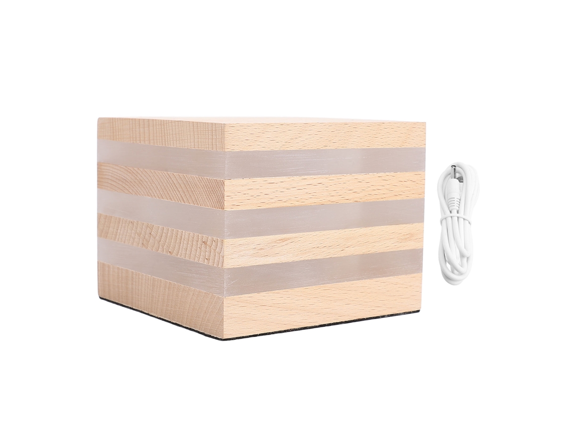 Bj-lâmpada De Mesa De Madeira Led Sem Fio Recarregável Usb Para Quarto, Mesa De Cabeceira E Escritório Em Casa