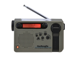 Radio solar de emergencia multifuncional de 2000 mAh con generador de manivela y linterna Cuich (verde militar)