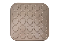 Molde Para Magdalenas Y Macarons De Acero Carbono Dorado Con 25 Huecos Para Horno