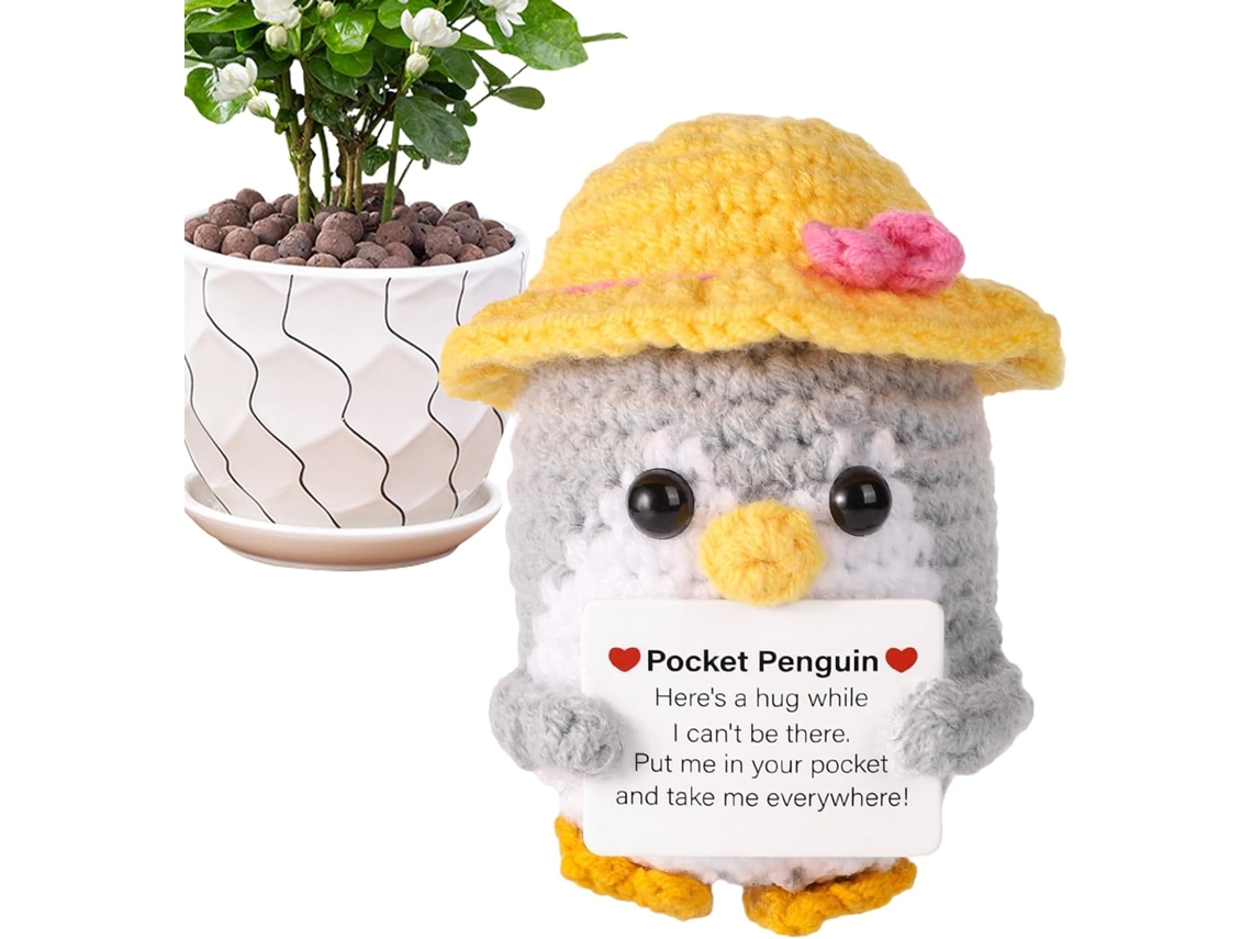 Pingüino Ganchillo 10 Adorno Inspirador Decoración Positiva Escritorio Adultos Empleados Navidad Compañeros