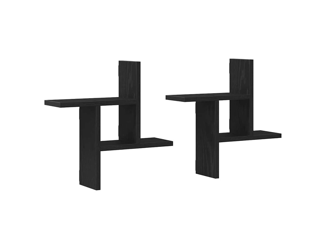 Maison Exclusive - Estantes De Pared, 2 Unidades, Roble Negro, 38x12x38 Cm, Madera De Ingeniería