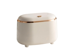 Mini Lixeira de Escrivaninha com Tampa Removível, Ideal para Quartos, Banheiros, Escritórios e Outros Lugares, Cor Branco. ZYBLSSBB