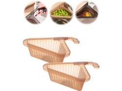 Cesto coletor triangular Linjou para pia de cozinha, para resíduos alimentares (âmbar)