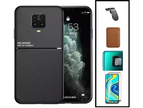 Kit Funda Magnetic Lux, Magnetic Wallet Márron, 5D Full Cover, Protector de Cámara Trasera y Soporte Magnético de Coche L Safe Driving Xiaomi Redmi...