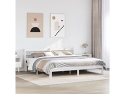 Estructura De Cama Con Cabecero Sin Colchón Blanco 180x200 Cm