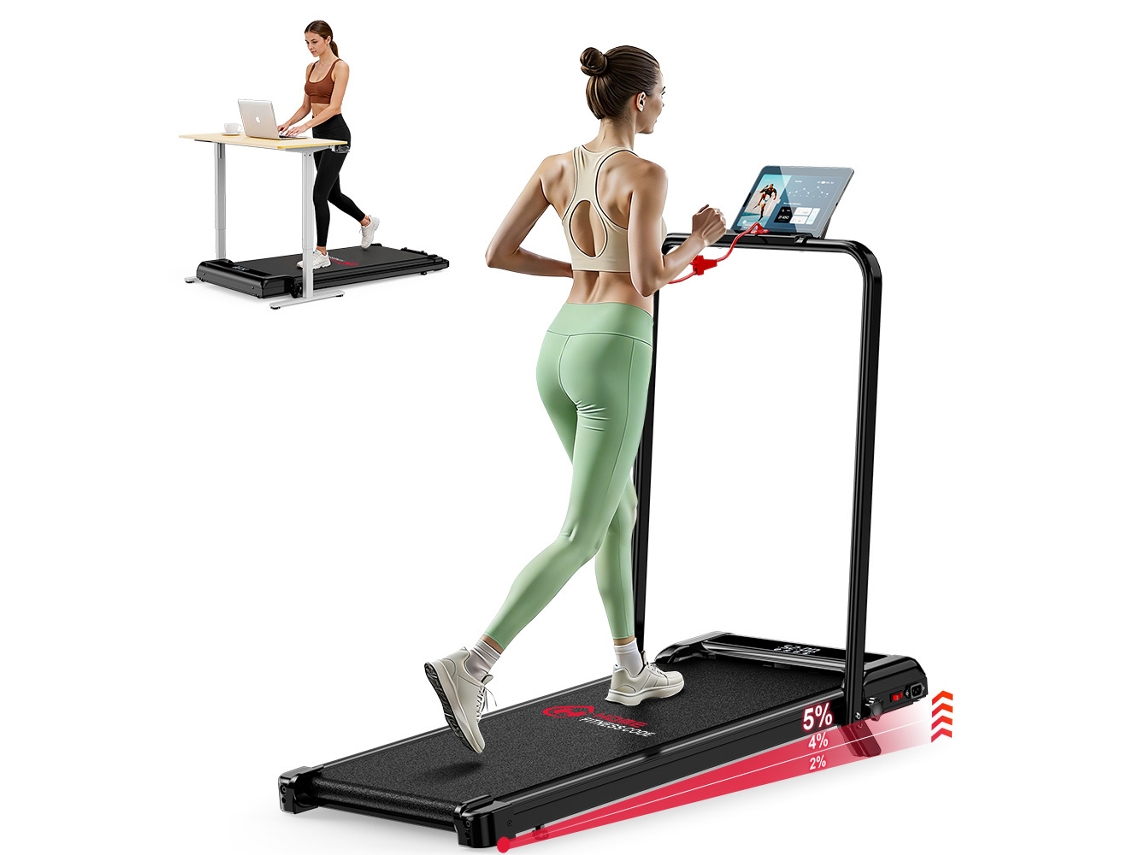 Cinta De Correr Plegable Homefitnesscode Z3b, 6 Km/h, Motor 2.5hp Silencioso, 5° Inclinación, Con Control Remoto, Carga 130kg, Negro