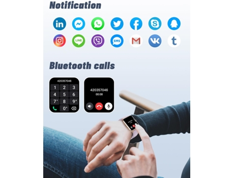 VEANXIN Reloj Inteligente Responder/Hacer Llamadas Relojes Impermeables IP68 - Gris