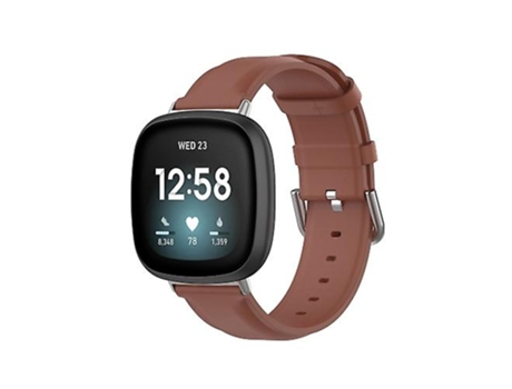 Correa De Reloj Inteligente Para Fitbit Versa 3/Sense, Correa De Reloj De Cuero Genuino Marrón VENISYMLIS