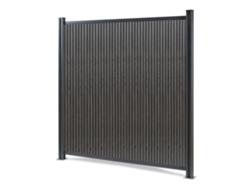 Valla Jardin Exterior Grassano Con 1 Poste Aluminio Wpc 185x180cm - Gris Neu.holz