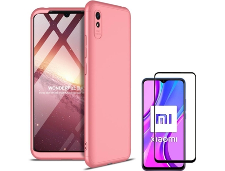 Funda y Protector de Pantalla Xiaomi Redmi 9A PHONESHIELD Slim Armor 360º / Flexguard Full Rosa