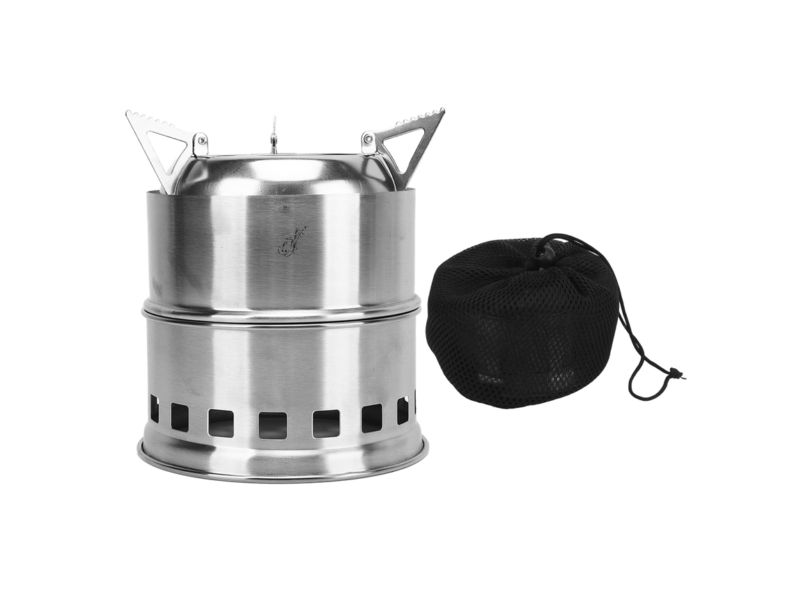 Estufa De Leña De Acero Inoxidable Para Exteriores, Ideal Para Acampar, Barbacoas Y Calefacción. Forma Redonda.