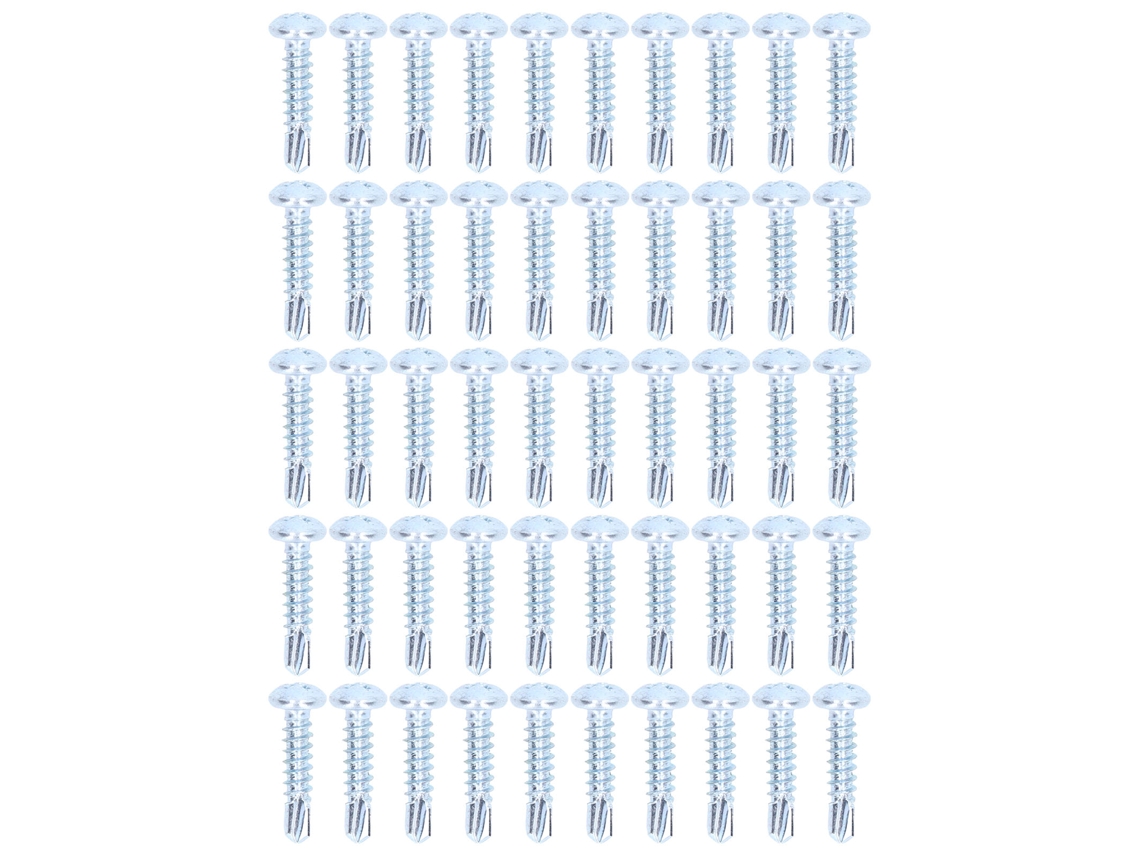 50 Tornillos Autoagujeros Cruzados De Acero Al Carbono 4,2x19 Mm Kit De Fijación De Cabeza Redonda