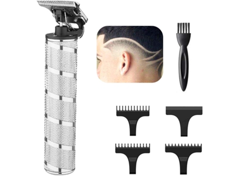 Cortapelos para hombres, cortapelos eléctrico, cabeza calva, inalámbrico, recargable, impermeable afeitadora de barba, color plateado JEDBESETZT