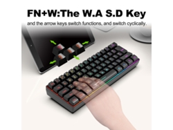 Teclado Gaming De Membrana Rgb De 61 Teclas Inalámbrico Trimodo Hxsj L500