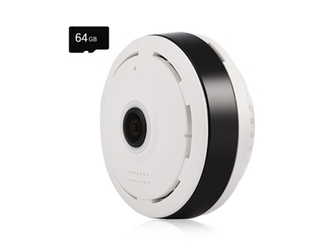 Cámara de Vigilancia, con Tarjeta de Memoria 64G, Panorámica 360°, Conexión WIFI, Compatible con Android/iPhone, Blanca CHRONUS