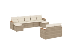 Maison Exclusive - Set De Sofás De Jardín 9 Pzas Con Cojines Ratán Sintético Beige