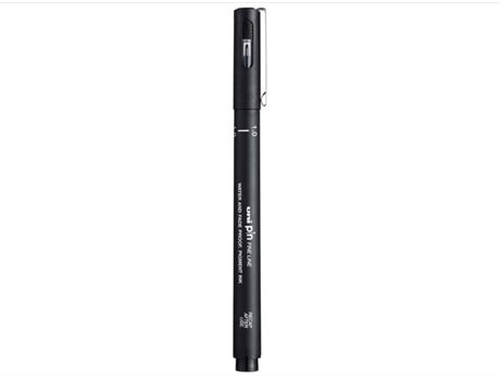 Marcador UNI Fine Liner Pin Pigmentado punta de 1 mm (Negro)