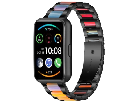 Correa Acero Inoxidável + Resina Turmalina para Huawei Watch Fit 2