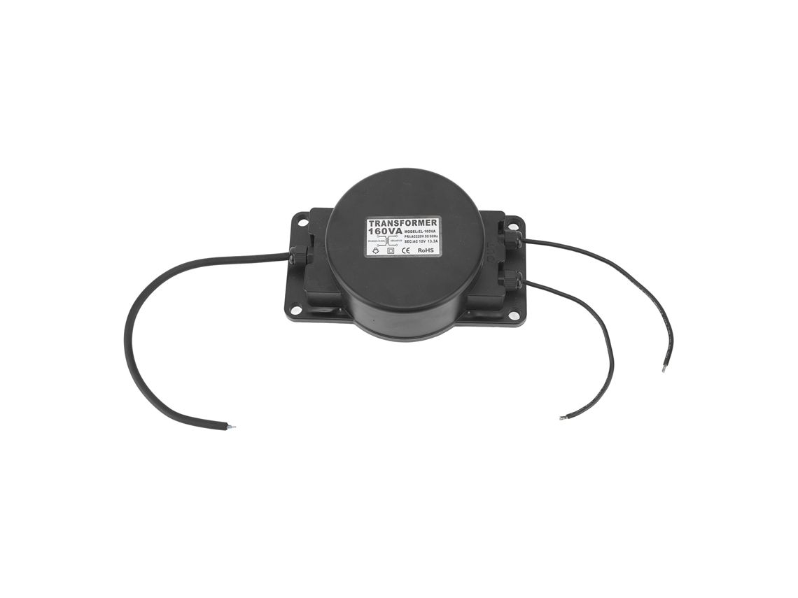 Transformador/controlador de lámparas sumergibles de 160 W, 220 V a 12 V, IP68.