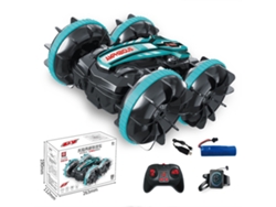 Coche anfibio infantil con control remoto, diseño impermeable, maniobras de 360° y derrape, modelo azul para divertirse. Aeuzwr