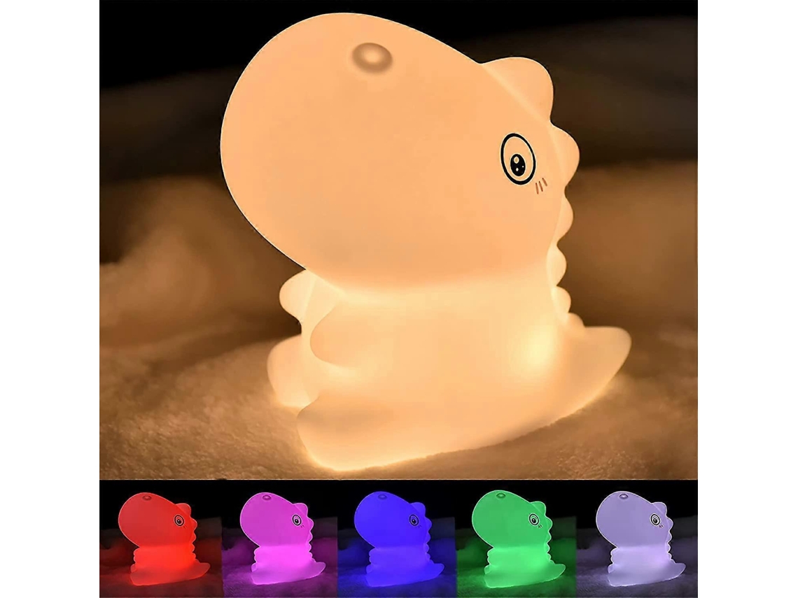 Luz nocturna de dinosaurio, luz nocturna kawaii, luz nocturna LED para dormitorio, chip de silicio USB Rosewell