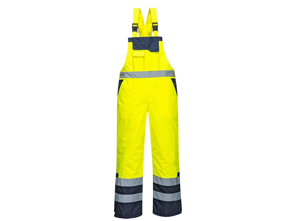 Peto de invierno Portwest de alta visibilidad y contraste, protección de seguridad, amarillo, talla M