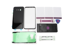 Kit Reparo Tampa Vidro Traseira E Tela Frontal Externa Para Galaxy S8+ Plus Preto Com Lente Câmera Pré-instalada