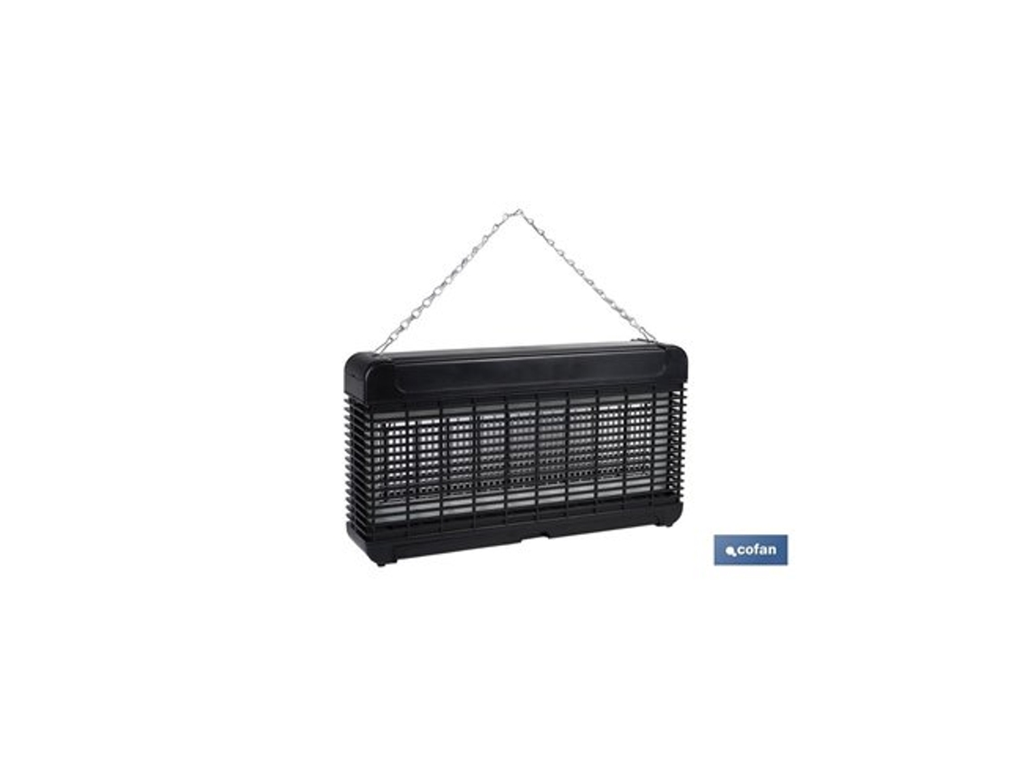 Lámpara LED antiinsectos IPX4, eficiencia hasta 200 m², con descarga eléctrica de 4000 V (enchufe trasero), Cofan (13 W, 230 V)