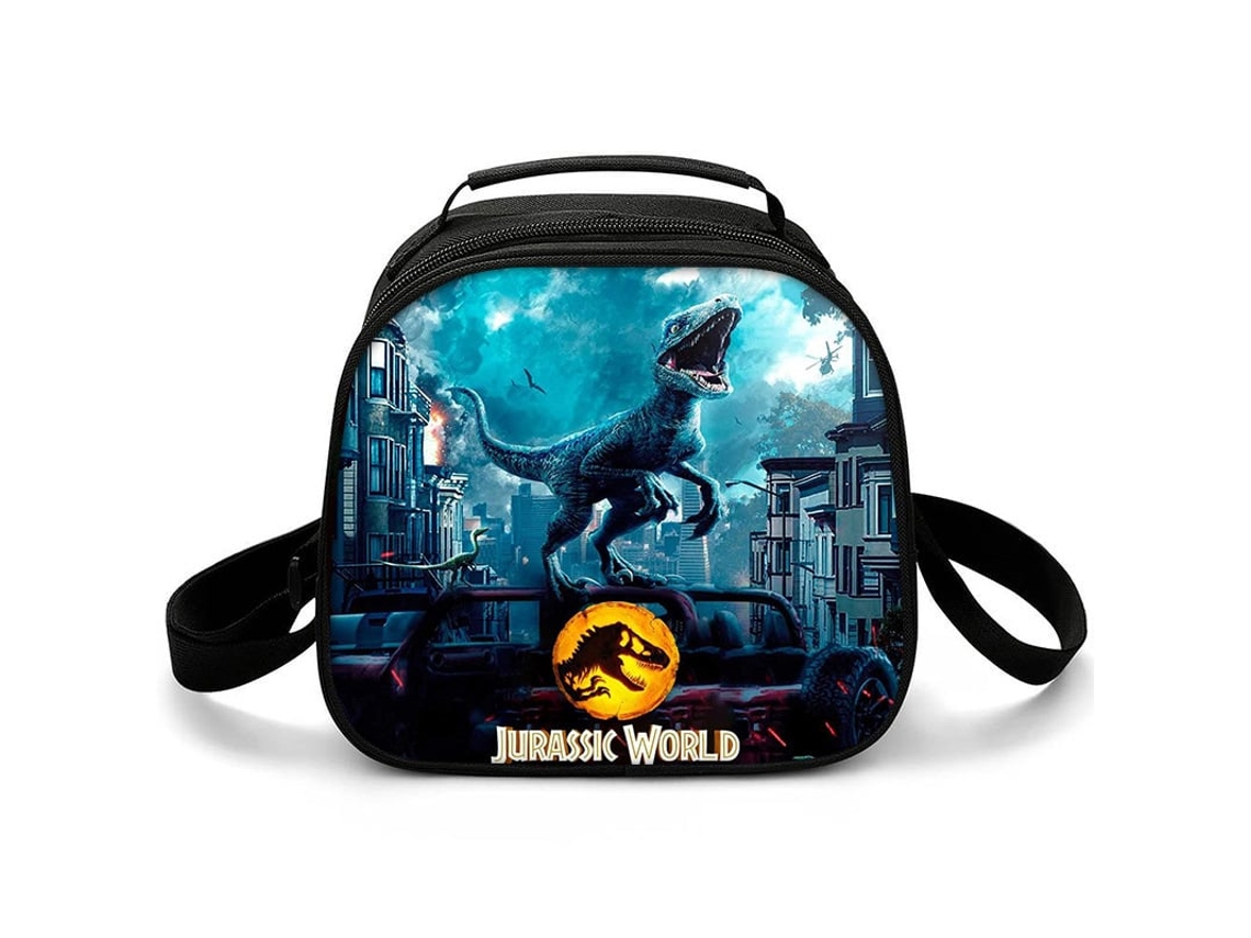 Bolsa De Almuerzo Semicircular Para Picnic, Estilo Escolar, Con Estampado 3d Jurassic World Harajuku