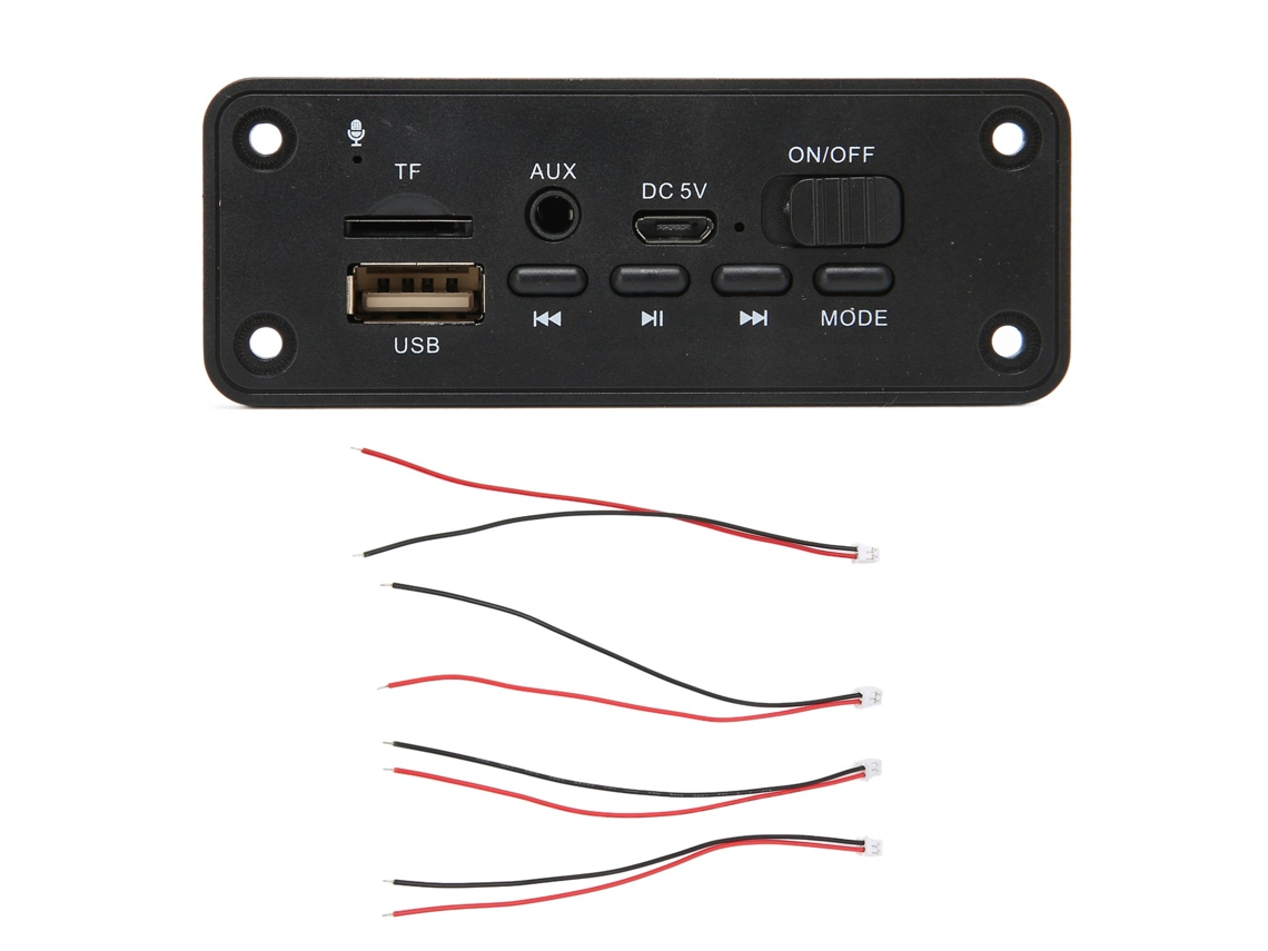 Placa Decodificadora Mp3 Bluetooth 2x3w Módulo Multifuncional Reproductor Bluetooth 5.0 Negro