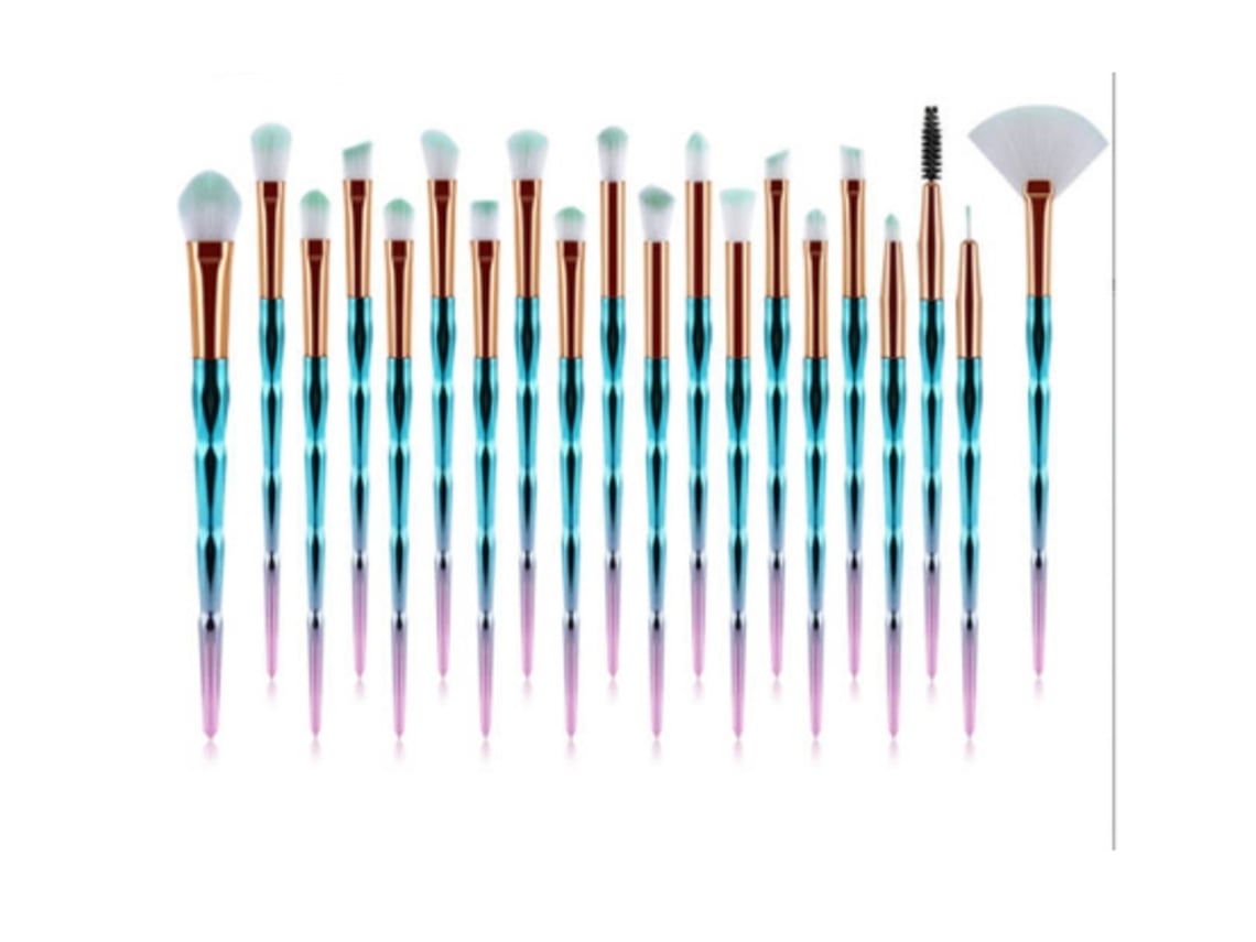 Kit de 20 pinceles de maquillaje para decoración de uñas azul claro USHION