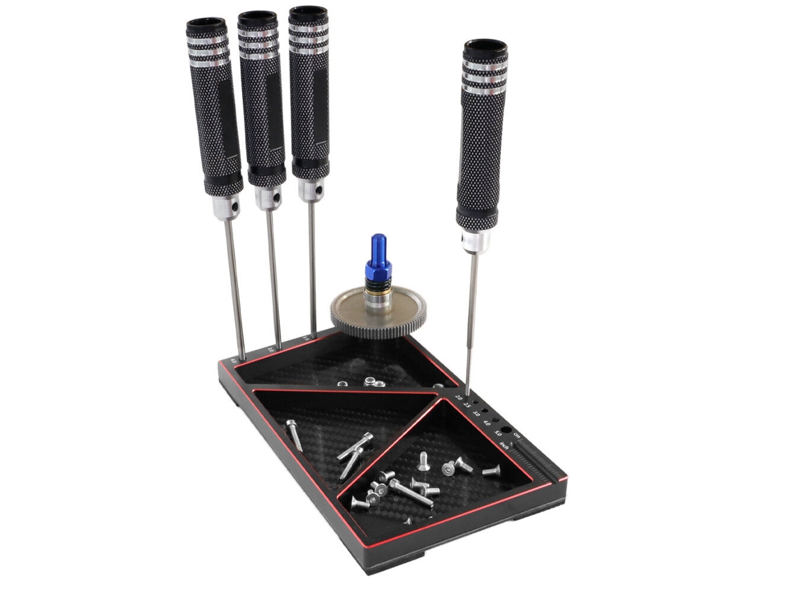 Bandeja multifuncional para tornillos, tuercas y juntas de metal de fibra de carbono de 160 x 95 mm, organizador de herramientas para coche