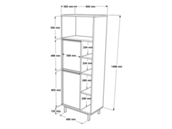 Vitrina FURNLUX Classic Ocean (Blanco, Madera Contrachapada - 60X36X162 Cm)