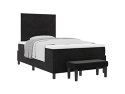Maison Exclusive - Cama Tipo Box Spring Con Colchón Negro 120 X 200 Cm Terciopelo