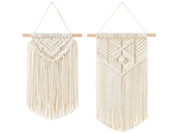 2 Piezas De Arte Mural De Macramé Tejido, Decoración Bohemia, Elegante Decoración De Bandera Para El Hogar.