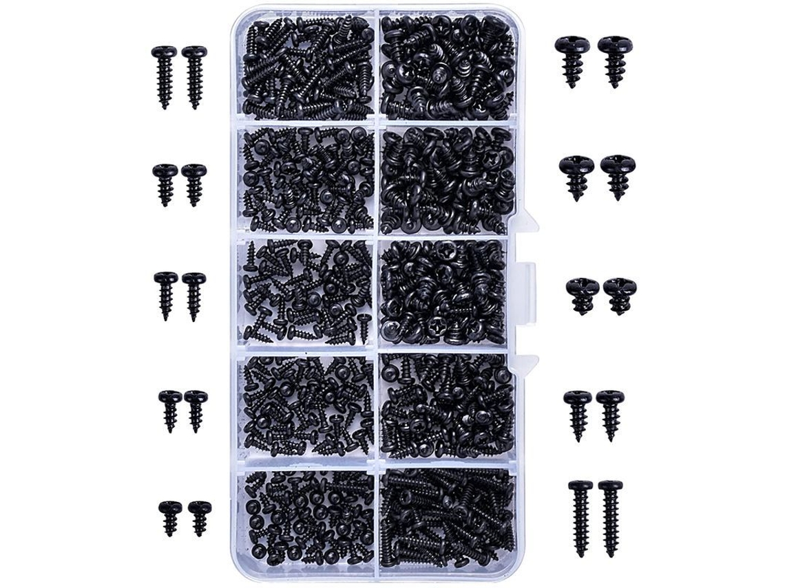 600 Tornillos Autorroscantes De Acero Al Carbono, Cabeza Phillips, M2, M2.3, M2.6, M3 Para Plástico, Madera Y Metales Blandos.