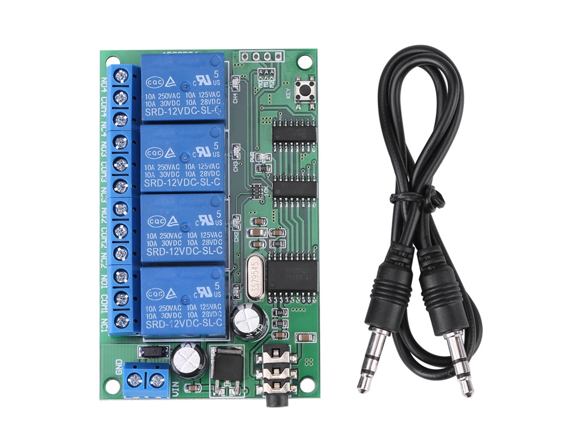Decodificador De Señal Dtmf Ad22b04 De 4 Canales Y 12 V Con Relés Y Control Remoto.