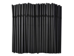 Paquete de 500 pajitas flexibles de plástico negro para beber, 6 mm de diámetro, Neveance