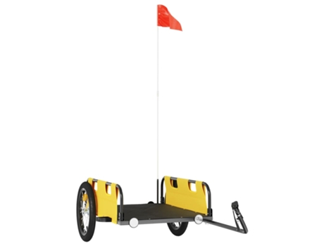 Remolque de carga VIDA XL para bicicleta hierro y tela Oxford amarillo