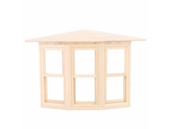 Ventana Miniatura De Madera De Abedul Para Casa De Muñecas Escala 1:12 Con Apertura Corrediza De 45 Grados.