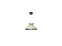 Lámpara colgante Constantinopla, Ø30cm, altura regulable, 1xe27, beige y verde Fabrilamp (bombilla no incluida)
