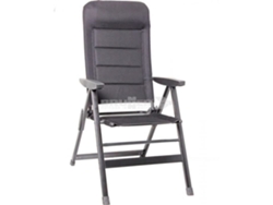 Silla de camping Brunner Fra601280 de aluminio con respaldo ajustable, color negro