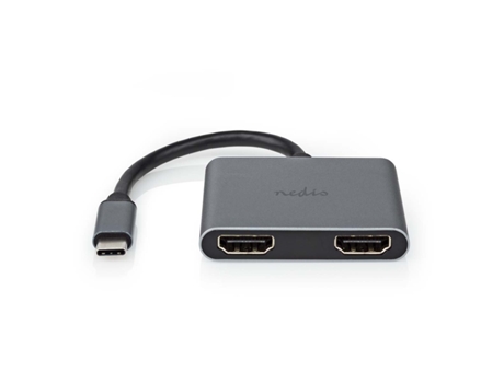 Adaptador Portos Usb Gen Hdmi Redondo NEDIS PVC Negro