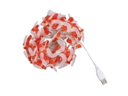 Luzes de Natal à prova d'água Bj com 50 LEDs em formato de abelha e alimentação USB para decoração de festas e Natal.