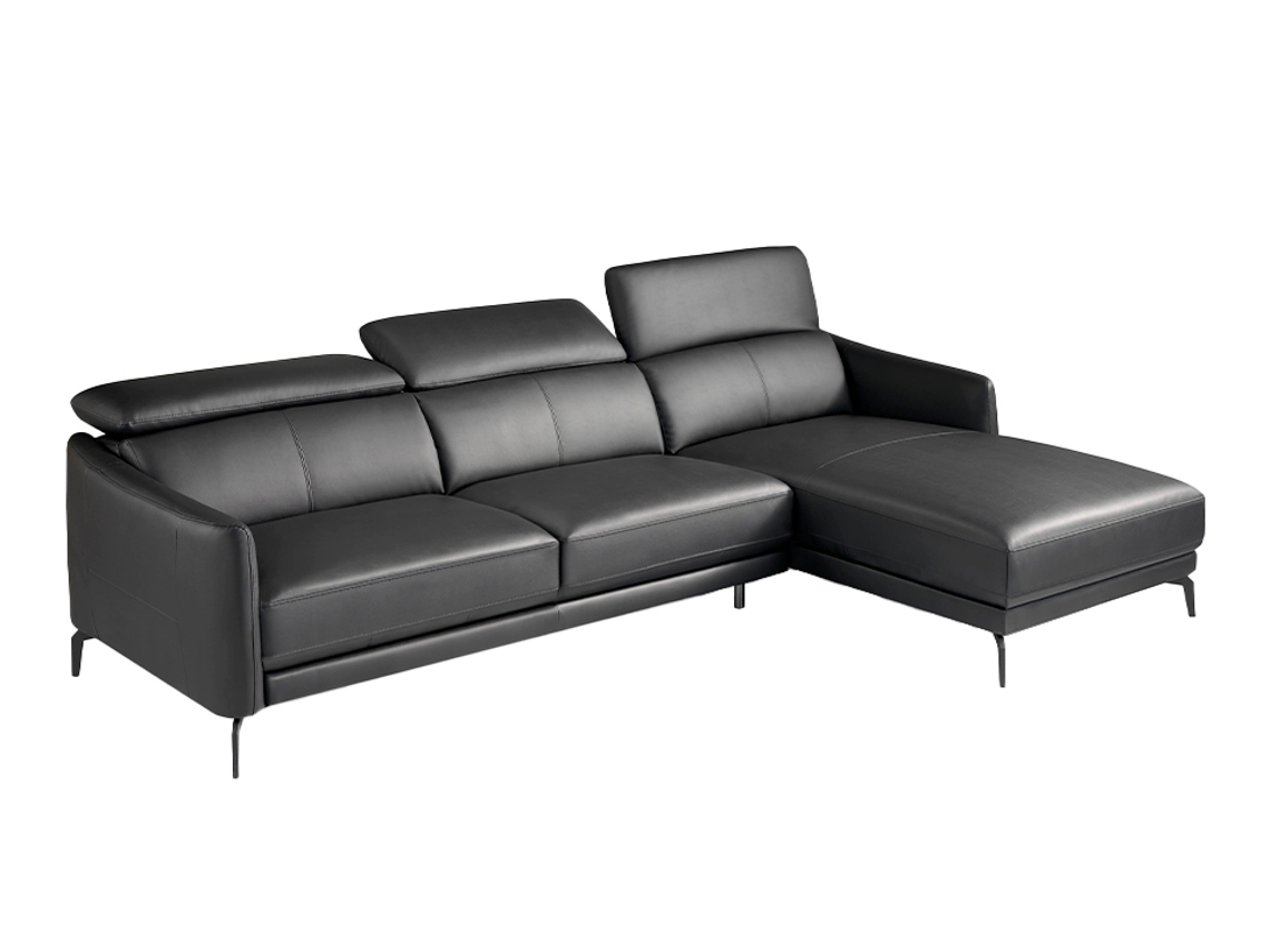 Sofá ANGEL CERDÁ S.L. 6041 (Negro - Madera, Poliuretano - 283 x 194 x  75/94 cm)